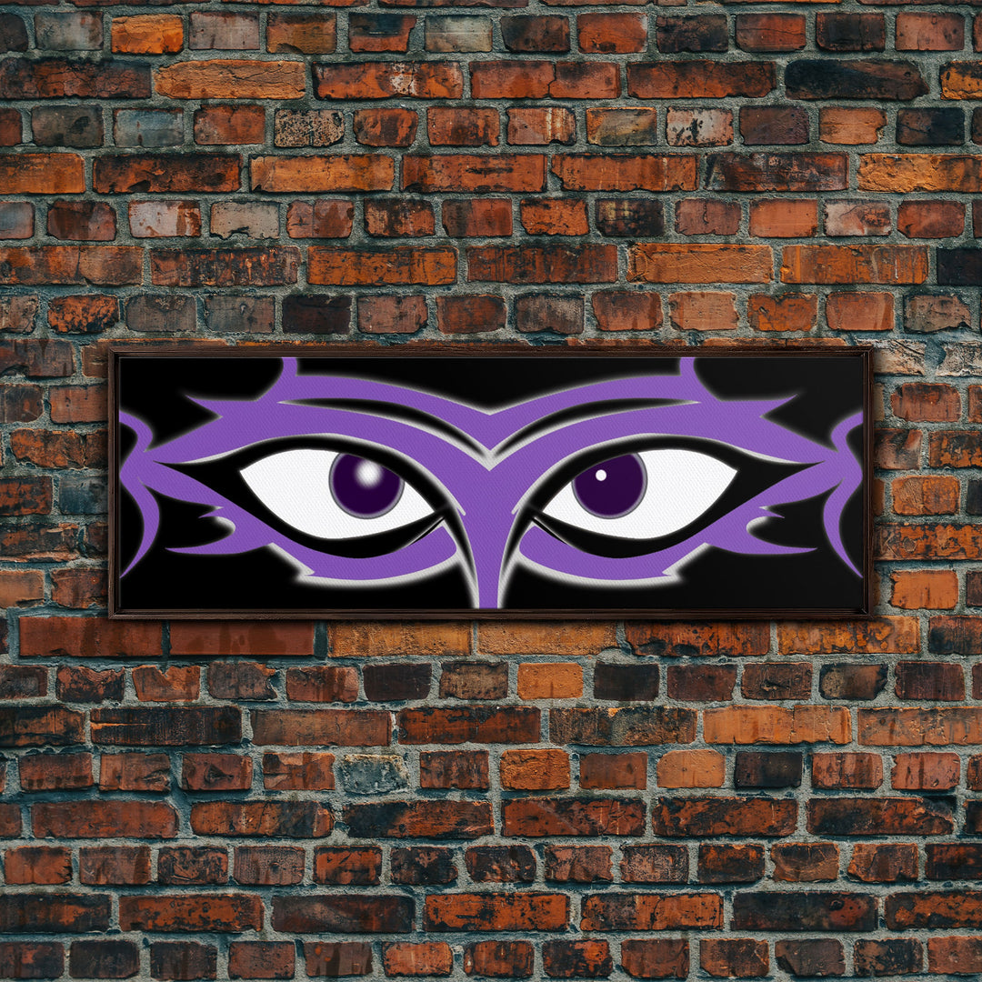 Violet Mask Wall Art Print, Ornate Wall Canvas Print, Eye Canvas Art, Framed Art Print, Wall Decor, Panoramic, Wall Art, Canvas Print