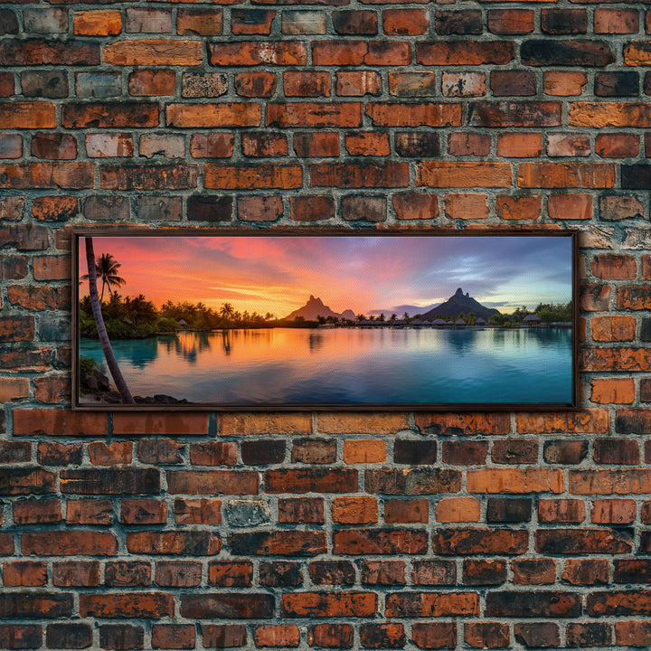 Beautiful Bora Bora Vacation Art, Bora Bora Photography Print, Panoramic Beach Art, Panoramic Photo Print, Lake House Art, Travel Decor