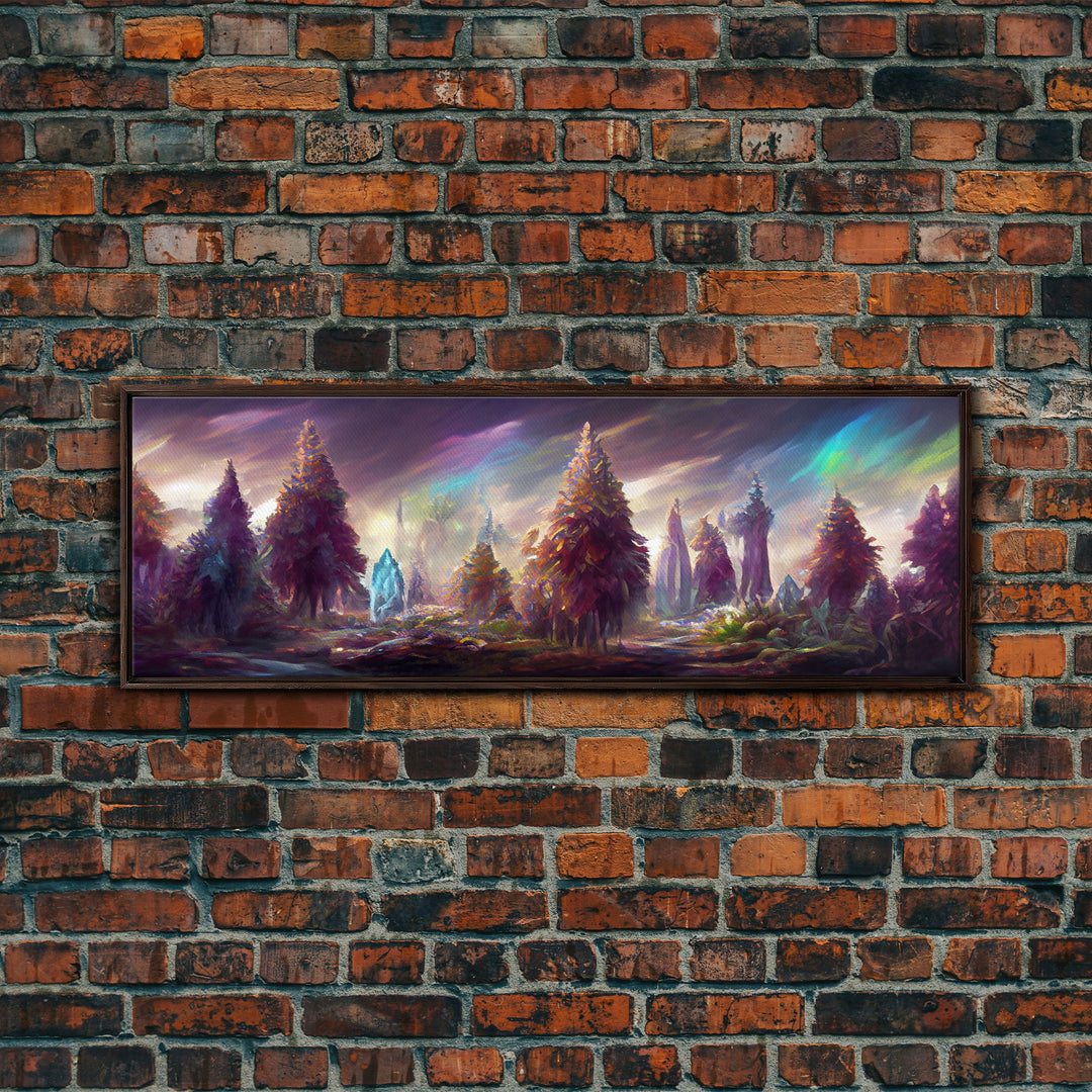 RPG Art, High Fantasy Forest Wall Art, Ready To Hang Canvas Print, Panoramic Art, Fantasy RPG Concept Art