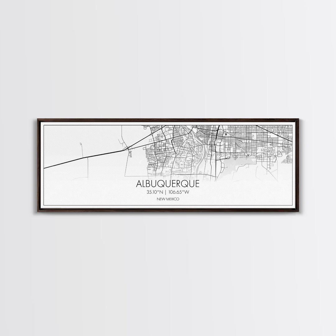 Panoramic Albuquerque City Map, New Mexico Art, Map Print, Minimalist Wall Art, Canvas Art, Housewarming Gift, Street Map Art, Closing Gift