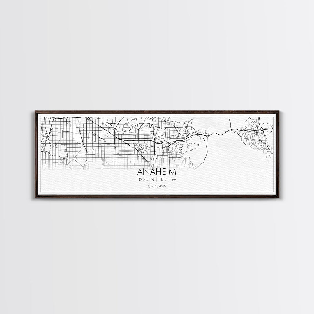 Panoramic Anaheim City Map, California Art, Map Print, Minimalist Wall Art, Canvas Art, Housewarming Gift, Street Map Art, Closing Gift