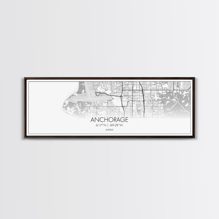 Panoramic Anchorage City Map, Alaska Art, Map Print, Minimalist Wall Art, Canvas Art, Housewarming Gift, Street Map Art, Closing Gift