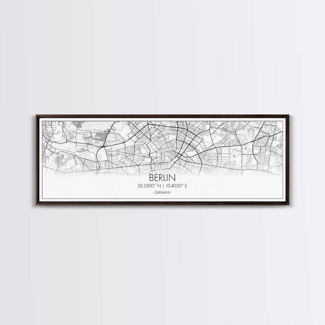 Panoramic Berlin City Map, Germany Art, Map Print, Minimalist Wall Art, Canvas Art, Housewarming Gift, Street Map Art, Closing Gift