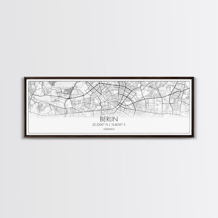 Panoramic Berlin City Map, Germany Art, Map Print, Minimalist Wall Art, Canvas Art, Housewarming Gift, Street Map Art, Closing Gift