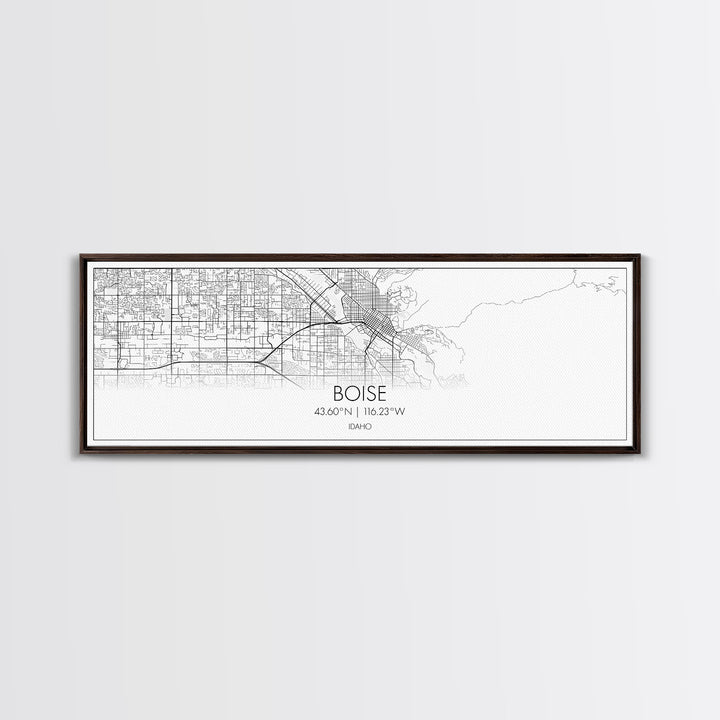 Panoramic Boise City Map, Idaho Art, Map Print, Minimalist Wall Art, Canvas Art, Housewarming Gift, Street Map Art, Closing Gift