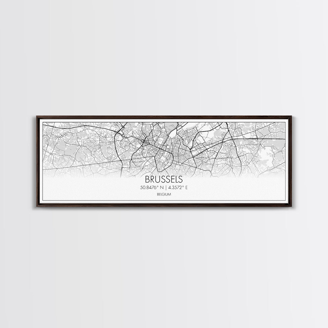 Panoramic Brussels City Map, Belgium Art, Map Print, Minimalist Wall Art, Canvas Art, Housewarming Gift, Street Map Art, Closing Gift