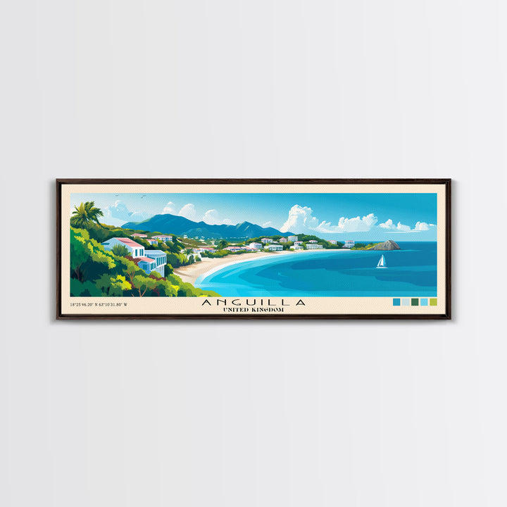 Anguilla, United Kingdom Panoramic Print, Vacation Gift, United Kingdom Wall Art, Vacation Wall Art, Vacatation Memories, Beach Decor, Beach Or Lakehouse Art