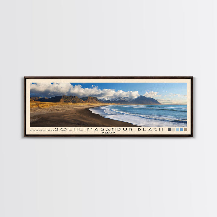 Solheimasandur Beach, Iceland Panoramic Print, Vacation Gift, Iceland Wall Art, Beach Painting, Beach Decor, Beach Or Lakehouse Art