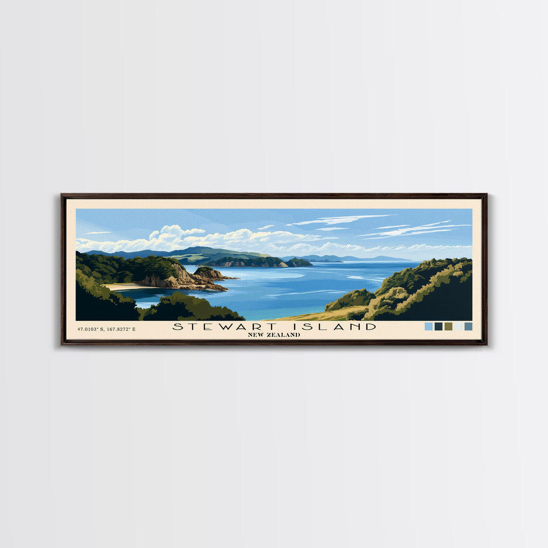 Stewart Island, New Zealand Panoramic Print, Vacation Gift, New Zealand Wall Art, Vacation Wall Art, Vacatation Memories, Beach Decor, Beach Or Lakehouse Art