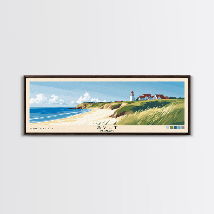 Sylt, Germany Panoramic Print, Vacation Gift, Germany Wall Art, Beach Painting, Beach Decor, Beach Or Lakehouse Art