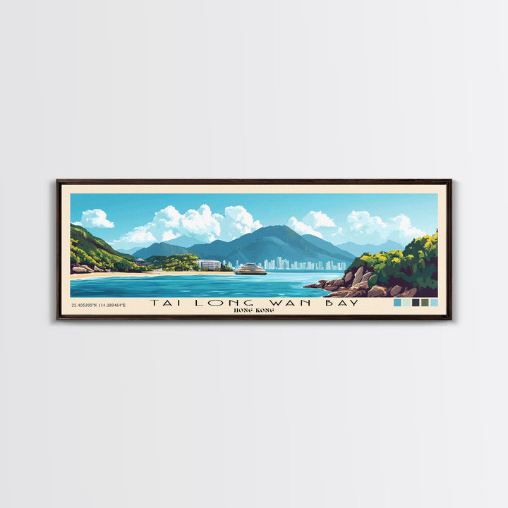 Tai Long Wan Bay, Hong Kong Panoramic Print, Vacation Gift, Hong Kong Wall Art, Beach Painting, Beach Decor, Beach Or Lakehouse Art