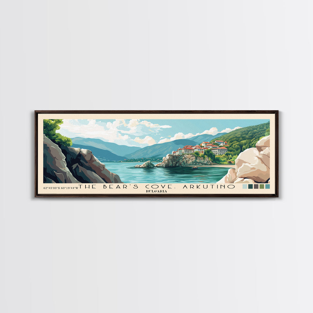 The Bear’s Cove: Arkutino, Bulgaria Panoramic Print, Vacation Gift, Bulgaria Wall Art, Vacation Wall Art, Vacatation Memories, Beach Decor, Beach Or Lakehouse Art