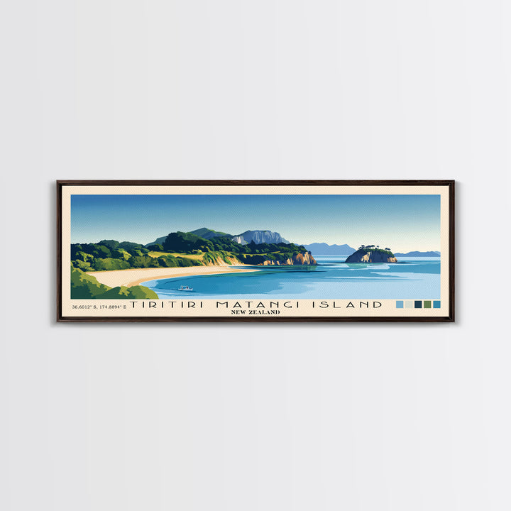 Tiritiri Matangi Island, New Zealand Panoramic Print, Vacation Gift, New Zealand Wall Art, Beach Painting, Beach Decor, Beach Or Lakehouse Art