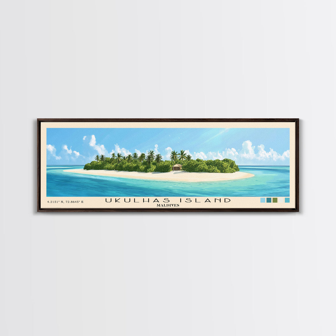 Ukulhas Island, Maldives Panoramic Print, Vacation Gift, Maldives Wall Art, Vacation Wall Art, Vacatation Memories, Beach Decor, Beach Or Lakehouse Art