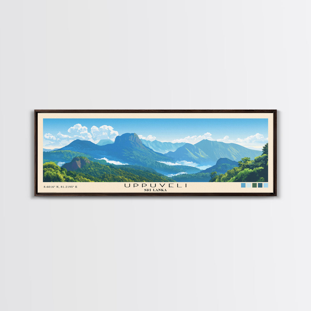 Uppuveli, Sri Lanka Panoramic Beach Print, Vacation Gift, Sri Lanka Wall Art, Beach Painting, Beach Decor, Beach Painting