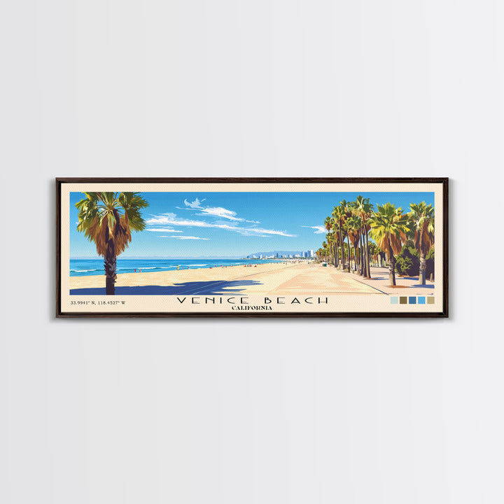 Venice Beach, California Panoramic Print, Vacation Gift, California Wall Art, Vacation Wall Art, Vacatation Memories, Beach Decor, Beach Or Lakehouse Art