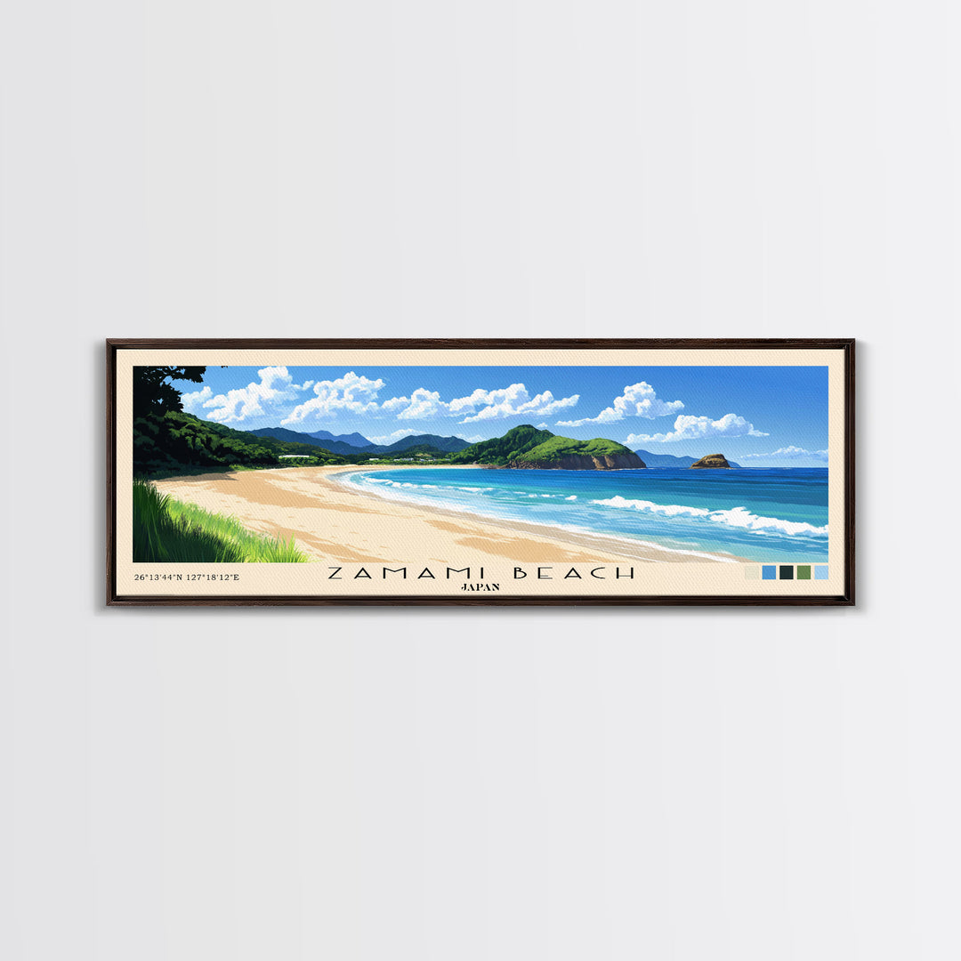 Zamami Beach, Japan Panoramic Print, Vacation Gift, Japan Wall Art, Vacation Wall Art, Vacatation Memories, Beach Decor, Beach Or Lakehouse Art