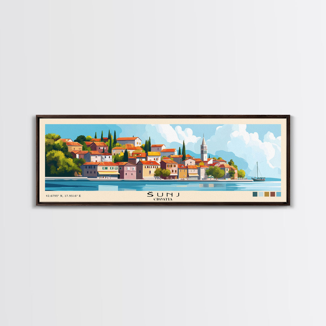 Šunj, Croatia Panoramic Print, Vacation Gift, Croatia Wall Art, Vacation Wall Art, Vacatation Memories, Beach Decor, Beach Or Lakehouse Art