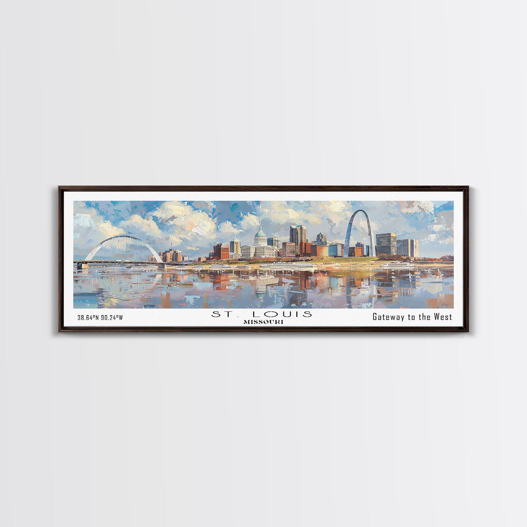 St. Louis Missouri Travel Poster, Framed Canvas Print, Wall Art, Home Decor, Travel Gift, Living Room Art, Retro Style Art, Office Decor