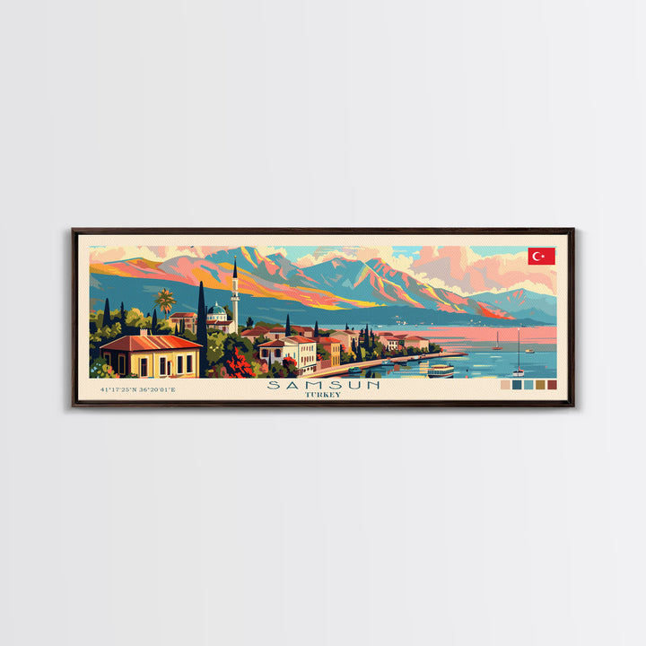 Samsun Turkey Travel Print Wall Art, Panoramic City Art, Travel Art, Wall Decor, Vacation Gift, Framed Canvas Print Or Metal Art