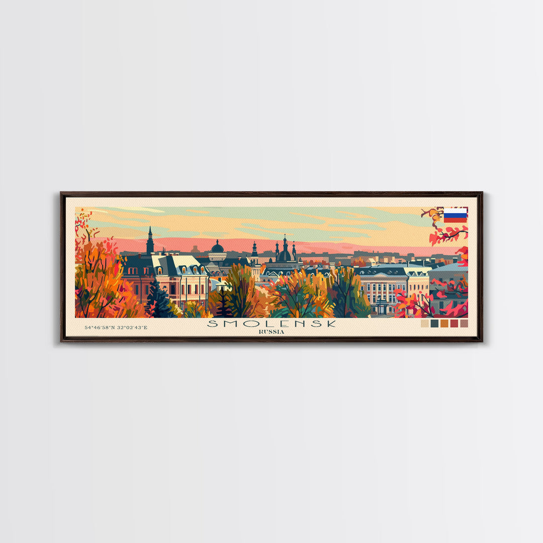 Smolensk Russia Travel Art, City Art, Framed Canvas Print or Metal Wall Art, Europe Travel Poster, Panoramic Wall Art, Extra Wide Wall Art