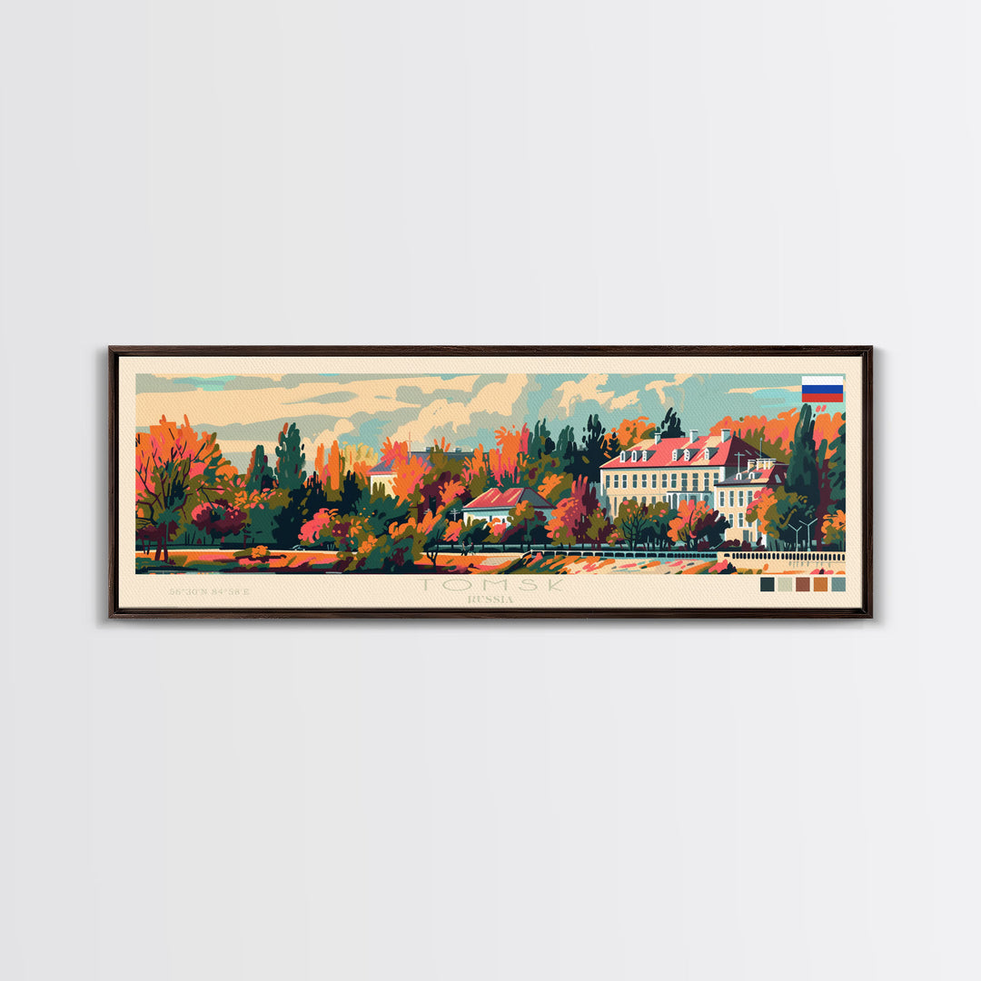 Tomsk Russia Wall Art, Panoramic Travel Poster, Panoramic Framed Canvas Print, City Wall Art, Wall Hanging Home Decor, Travel Art