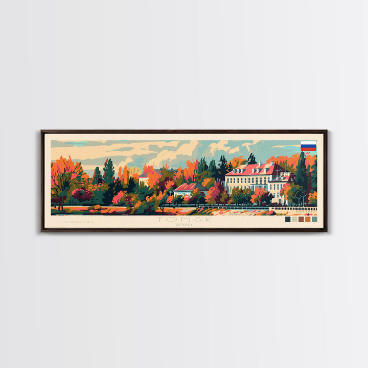 Tomsk Russia Wall Art, Panoramic Travel Poster, Panoramic Framed Canvas Print, City Wall Art, Wall Hanging Home Decor, Travel Art