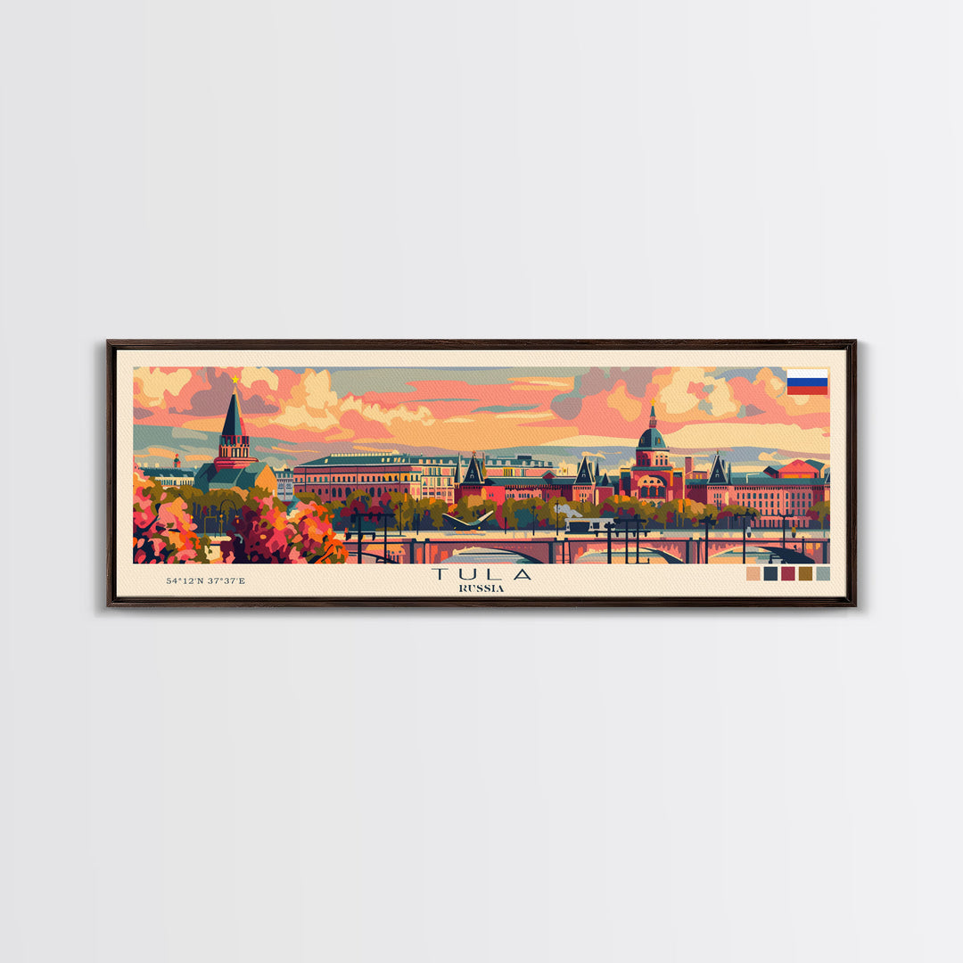 Tula Russia Travel Art, City Art, Framed Canvas Print or Metal Wall Art, Europe Travel Poster, Panoramic Wall Art, Extra Wide Wall Art