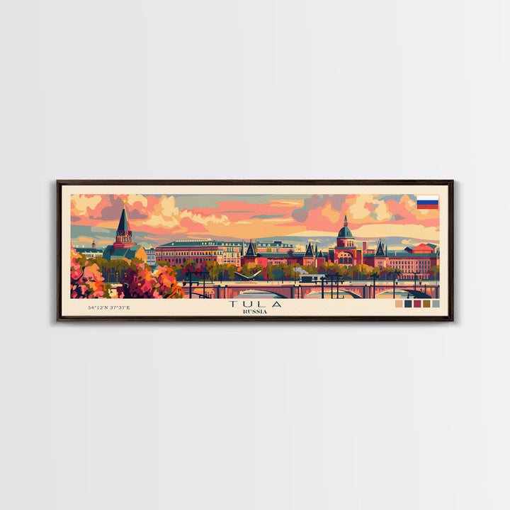 Tula Russia Travel Art, City Art, Framed Canvas Print or Metal Wall Art, Europe Travel Poster, Panoramic Wall Art, Extra Wide Wall Art