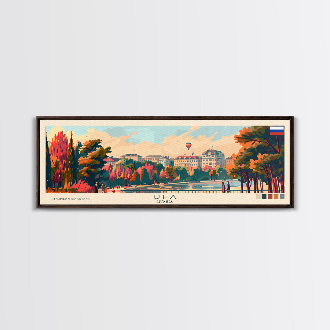 Ufa Russia Wall Art, Panoramic Travel Poster, Panoramic Framed Canvas Print, City Wall Art, Wall Hanging Home Decor, Travel Art