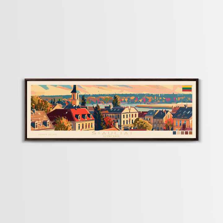 ŠIauliai Lithuania Travel Print Wall Art, Panoramic City Art, Travel Art, Wall Decor, Vacation Gift, Framed Canvas Print Or Metal Art