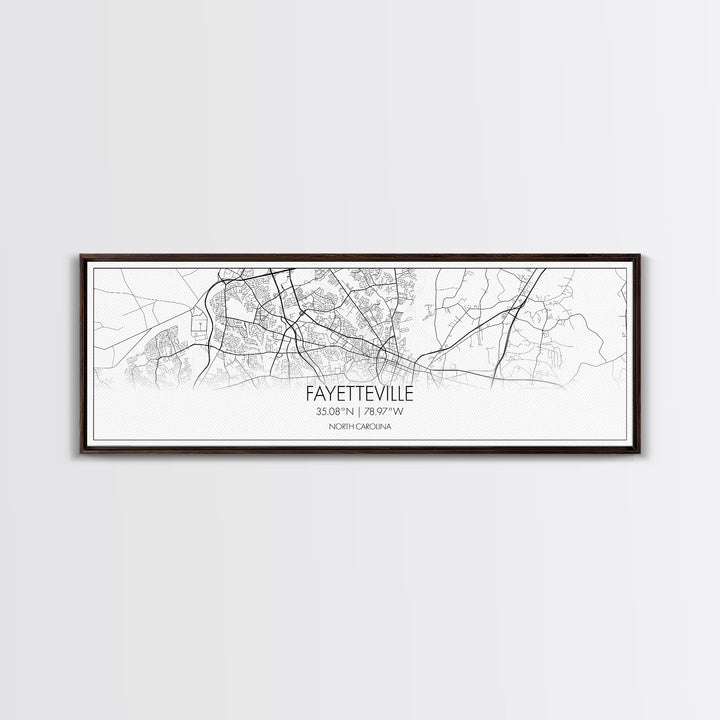 Panoramic Fayetteville City Map, North Carolina Art, Map Print, Minimalist Wall Art, Canvas Art, Housewarming Gift, Street Map, Closing Gift