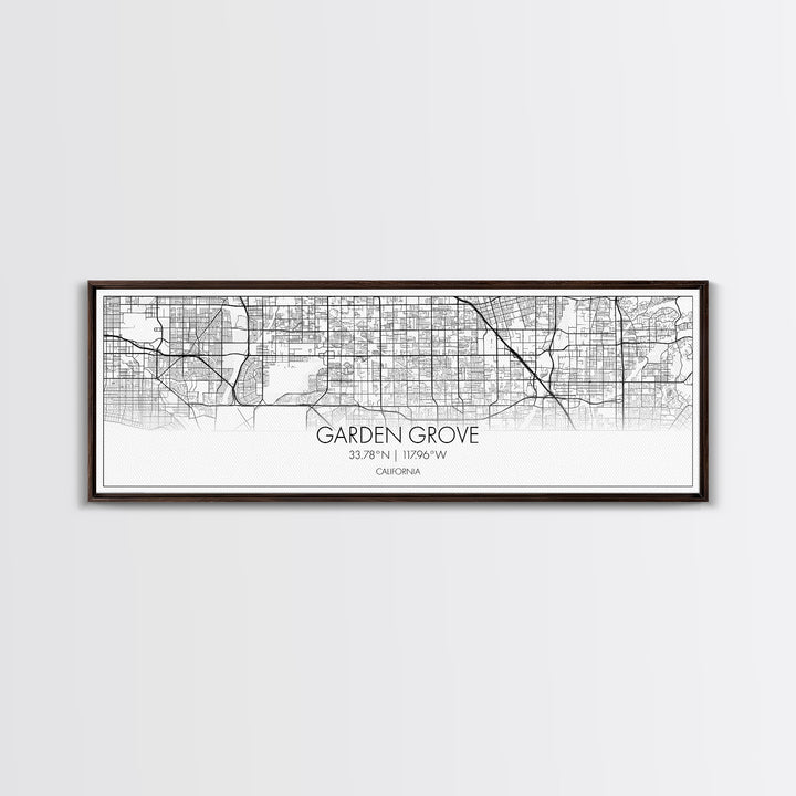 Panoramic Garden Grove City Map, California Art, Map Print, Minimalist Wall Art, Canvas Art, Housewarming Gift, Street Map Art, Closing Gift