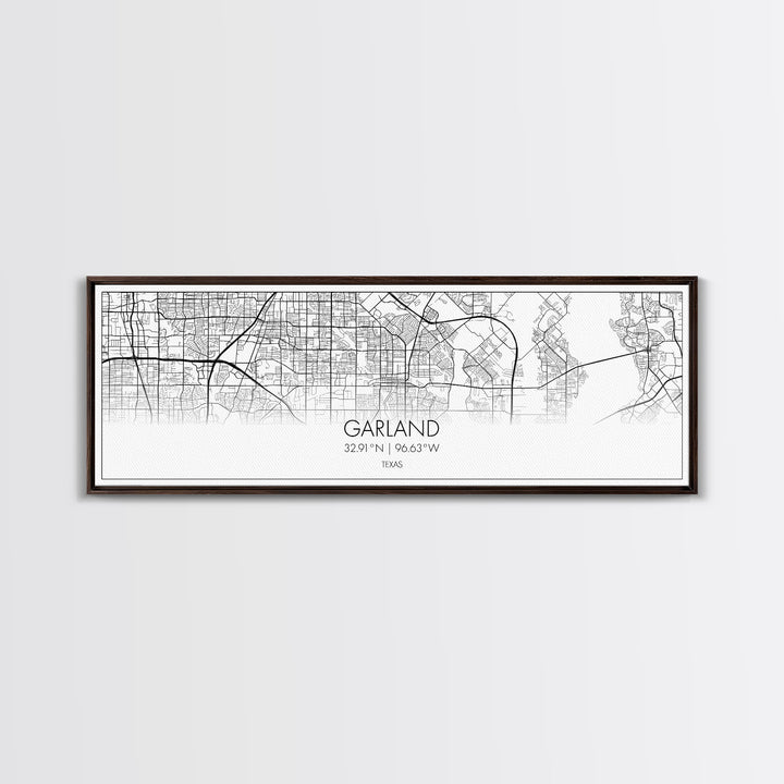 Panoramic Garland City Map, Texas Art, Map Print, Minimalist Wall Art, Canvas Art, Housewarming Gift, Street Map Art, Closing Gift