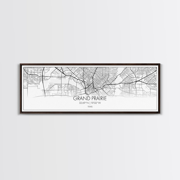 Panoramic Grand Prairie City Map, Texas Art, Map Print, Minimalist Wall Art, Canvas Art, Housewarming Gift, Street Map Art, Closing Gift