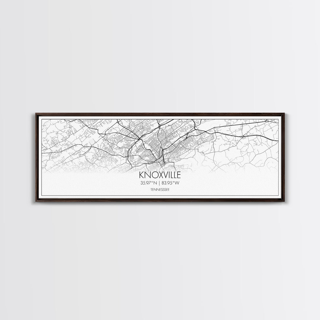 Panoramic Knoxville City Map, Tennessee Art, Map Print, Minimalist Wall Art, Canvas Art, Housewarming Gift, Street Map Art, Closing Gift