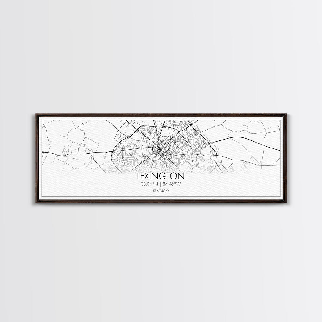 Panoramic Lexington City Map, Kentucky Art, Map Print, Minimalist Wall Art, Canvas Art, Housewarming Gift, Street Map Art, Closing Gift