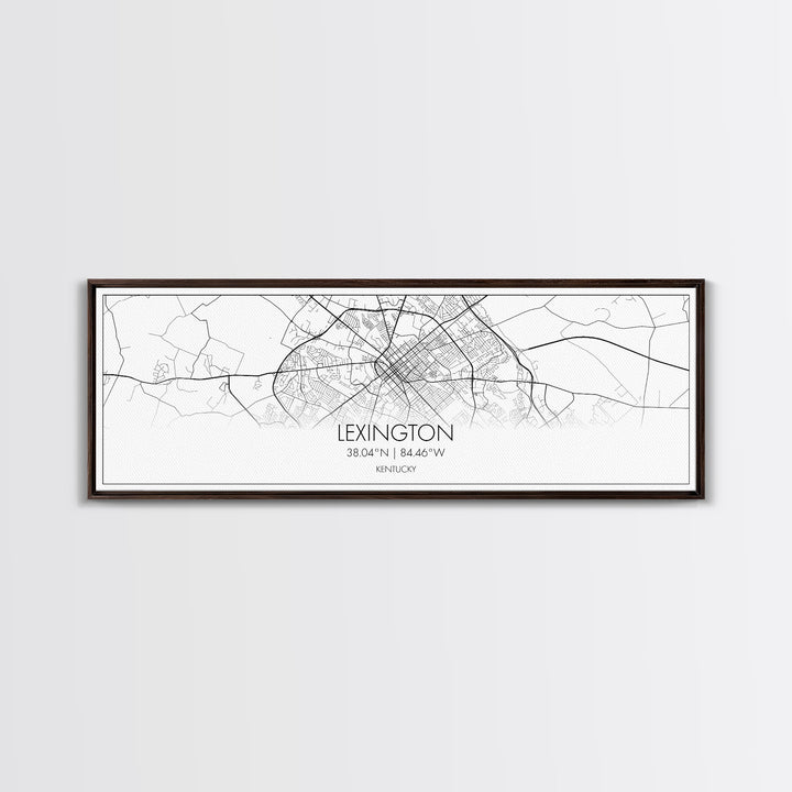 Panoramic Lexington City Map, Kentucky Art, Map Print, Minimalist Wall Art, Canvas Art, Housewarming Gift, Street Map Art, Closing Gift