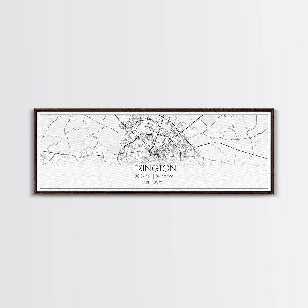 Panoramic Lexington City Map, Kentucky Art, Map Print, Minimalist Wall Art, Canvas Art, Housewarming Gift, Street Map Art, Closing Gift