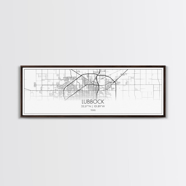 Panoramic Lubbock City Map, Texas Art, Map Print, Minimalist Wall Art, Canvas Art, Housewarming Gift, Street Map Art, Closing Gift