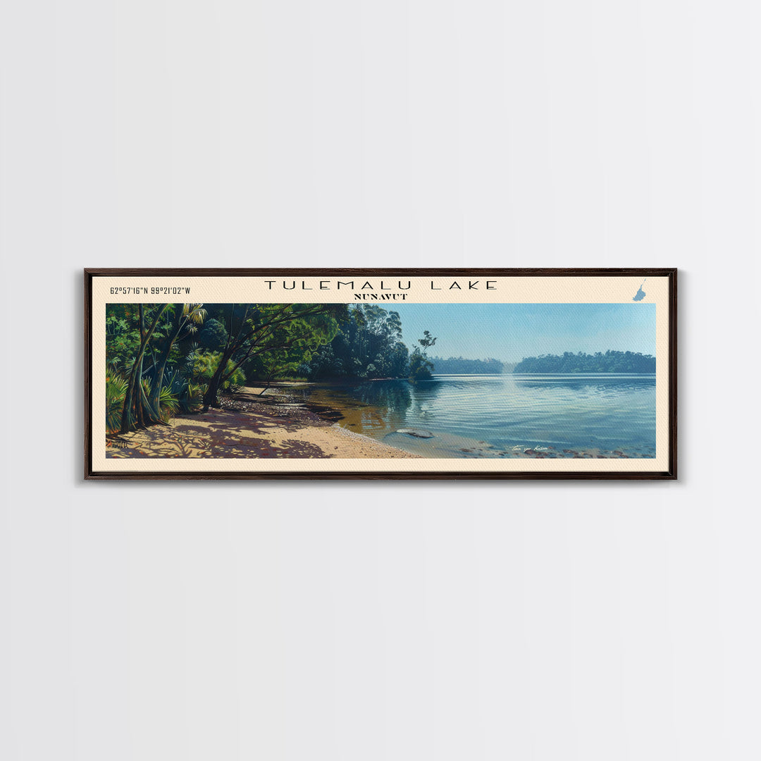 Tulemalu Lake Panoramic Wall Art, Framed Canvas Print, Lake House Decor, Travel Poster, Scenic Lake Scene, Bedroom Art