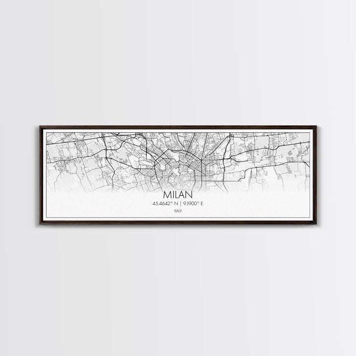 Panoramic Milan City Map, Italy Art, Map Print, Minimalist Wall Art, Canvas Art, Housewarming Gift, Street Map Art, Closing Gift