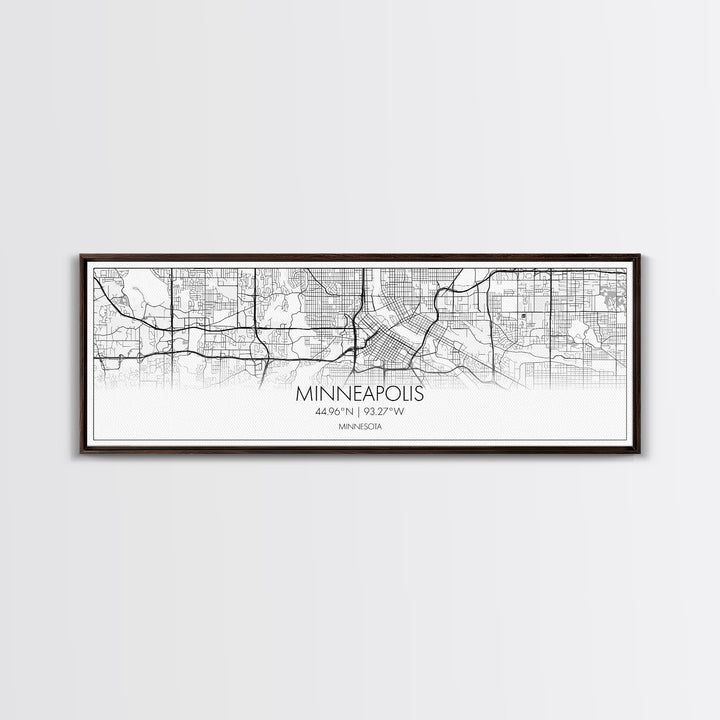 Panoramic Minneapolis City Map, Minnesota Art, Map Print, Minimalist Wall Art, Canvas Art, Housewarming Gift, Street Map Art, Closing Gift