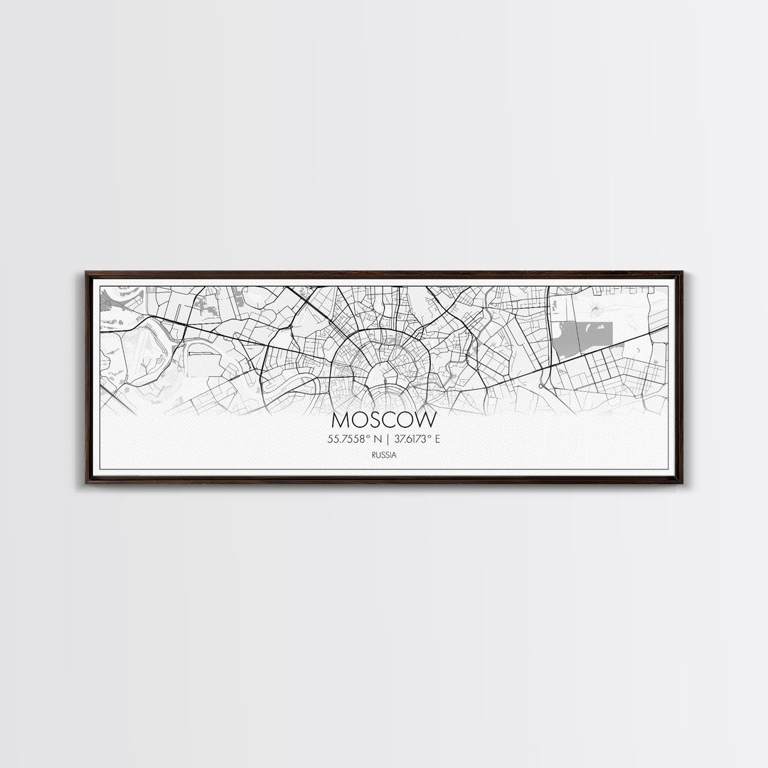 Panoramic Moscow City Map, Russia Art, Map Print, Minimalist Wall Art, Canvas Art, Housewarming Gift, Street Map Art, Closing Gift