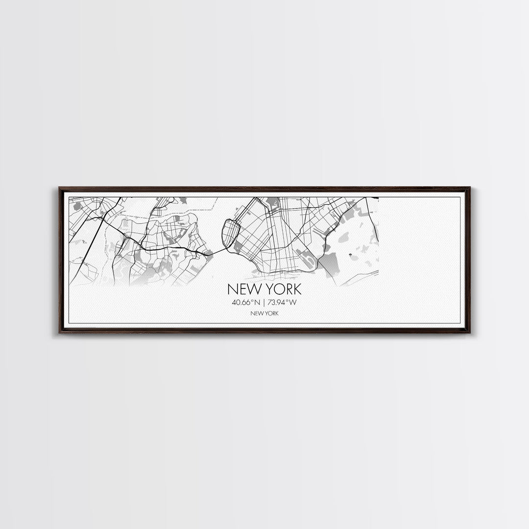 Panoramic New York City Map, New York Art, Map Print, Minimalist Wall Art, Canvas Art, Housewarming Gift, Street Map Art, Closing Gift