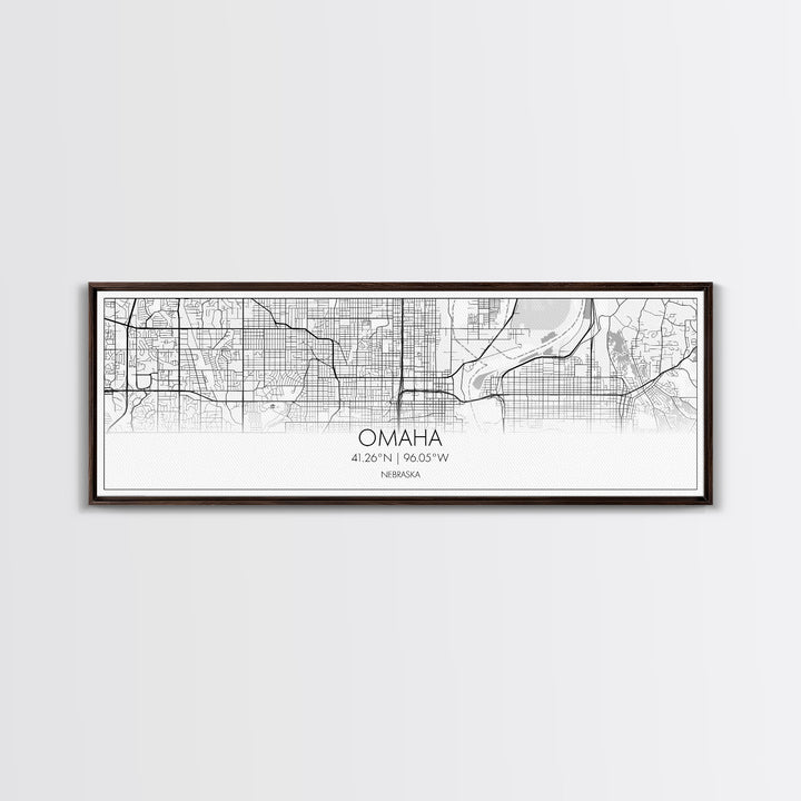 Panoramic Omaha City Map, Nebraska Art, Map Print, Minimalist Wall Art, Canvas Art, Housewarming Gift, Street Map Art, Closing Gift