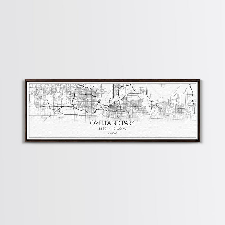 Panoramic Overland Park City Map, Kansas Art, Map Print, Minimalist Wall Art, Canvas Art, Housewarming Gift, Street Map Art, Closing Gift