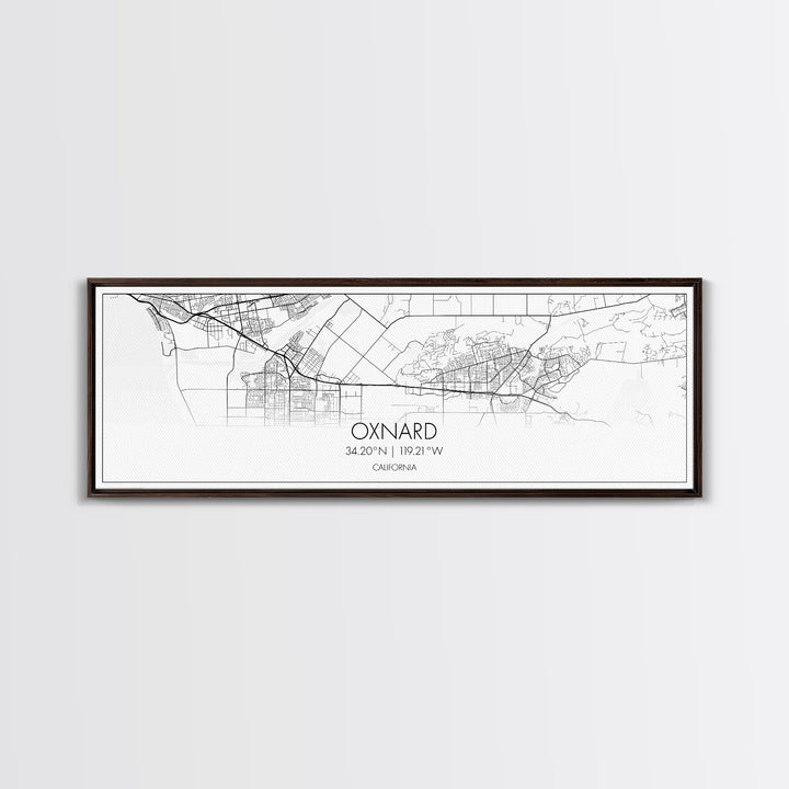 Panoramic Oxnard City Map, California Art, Map Print, Minimalist Wall Art, Canvas Art, Housewarming Gift, Street Map Art, Closing Gift