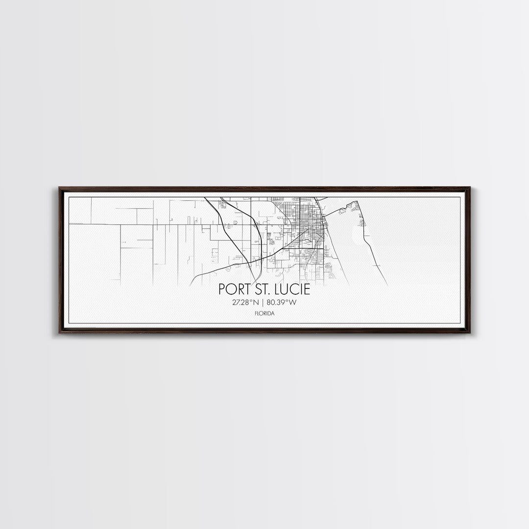 Panoramic Port St Lucie City Map, Florida Art, Map Print, Minimalist Wall Art, Canvas Art, Housewarming Gift, Street Map Art, Closing Gift