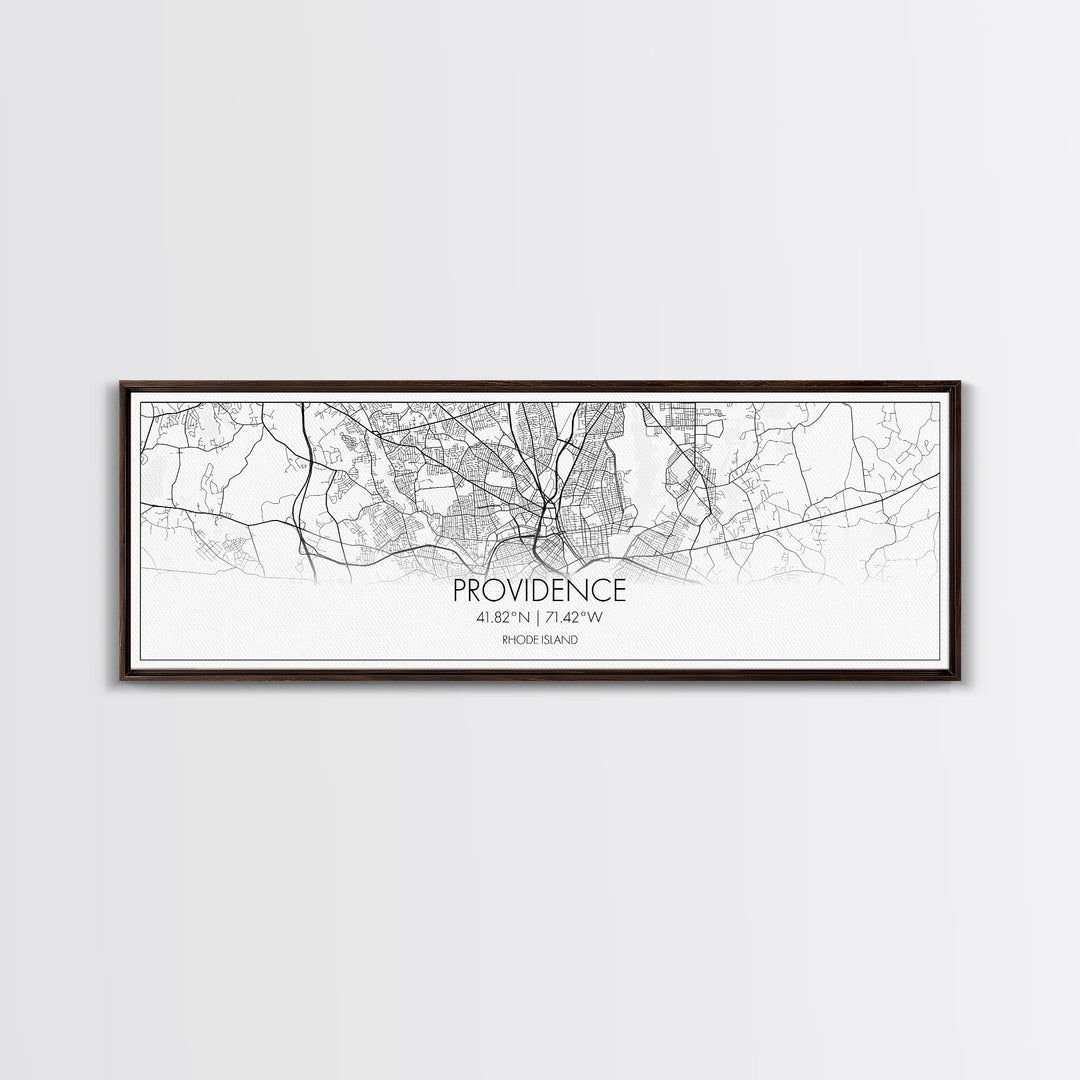 Panoramic Providence City Map, Rhode Island Art, Map Print, Minimalist Wall Art, Canvas Art, Housewarming Gift, Street Map Art, Closing Gift